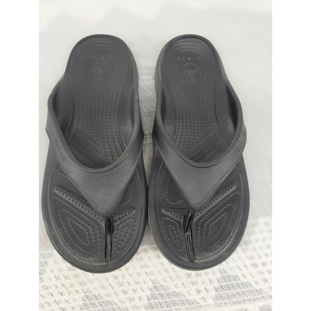 Crocs Athens Flip Flops Black Thong Sandals Mens 9 Womens 11 Unisex